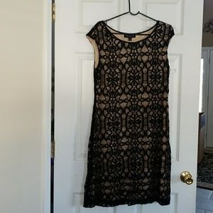 Black and beige dress